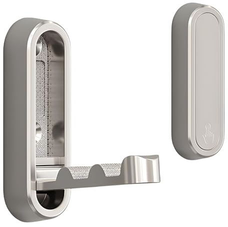 AURIVISTA 2 Pack Folding Coat Hooks, Foldable Wall Hooks, Heavy Duty Foldable Holder with Screws for Door, Bathroom Wall Mounted for Hanging Keys, Robe,Towel, Hat, Bags (Silver)