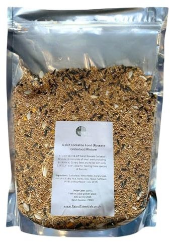 Parrot Essentials Galah (Roseate Cockatoo) Seed Mix - Low‑Sunflower Nutritious Blend for Galahs & Cockatoos - 2Kg
