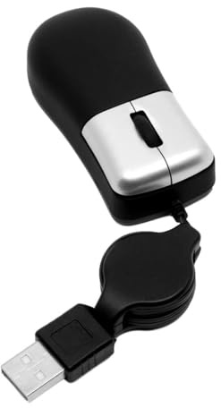 Enwye Souris optique rétractable Mini USB portable Noir 60 cm Taille compacte 77 x 36 x 20 mm