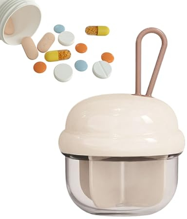 Resepillerlåda – 4-fack behållare för kosttillskott, bärbar medicinlåda | För kvinnor män ungdomar för handväska utomhus vandring och arbetsplats