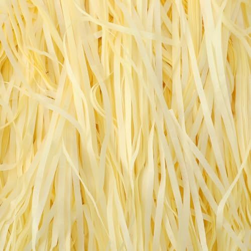 Candcamp 200g Light Yellow Shredded Tissue Paper | Raffia Filler for Packaging Protection Decoration for Birthdays Weddings Festivals Gift Boxes Hampers and Filling