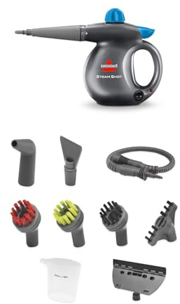 BISSELL Steam Shot, Limpiador de vapor de mano con 10 accesorios, Limpiador de vapor portátil multiuso, Para encimeras, azulejos, juntas, cocinas, baños y ventanas, 4267N