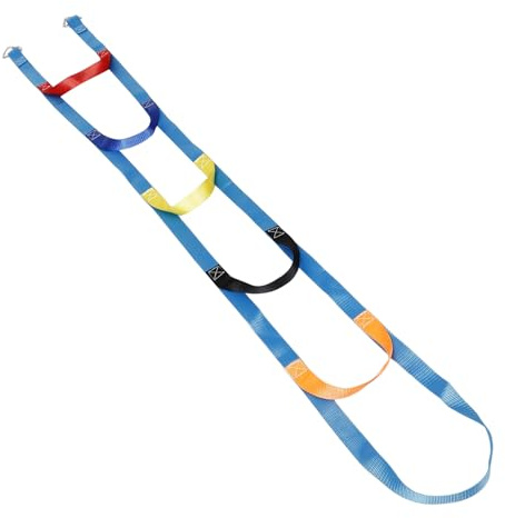 HEALSOPTHY Scala di Corda Sospesa per 2 Metri 6 Gradini, Corda da Arrampicata Morbida e Resistente per Esterni, Accessori per Attacco Arrampicatore, Gioco All’Aperto per Sviluppo Motorio