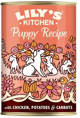 Lily's Kitchen Natürliches Hunde-Nassfutter für Welpen Dosen Huhn - Hundefutter Getreidefreies Rezept (6 x 400g dosen)
