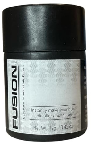 Hair Fibers for Thinning Hair - (0.42 Oz) Real Human Hair Building Fibers to Conceal Bald Spots and Thinning Hair, Root Touch Up and Volumizer, Black
