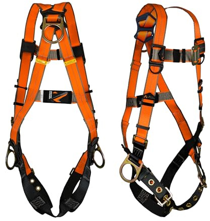Malta Dynamics Warthog Safety Harness Fall Protection, Universal Full Body Harness with Side D-Rings & Tongue Buckle Legs, Roofing Harness for Safety and Protection - OSHA/ANSI Compliant, (LG-XL)