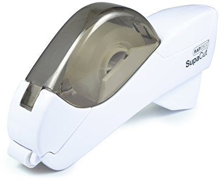 Rapesco 1445 SupaCut Dévidoir de Ruban avec 2 Rouleaux de Ruban Adhésif, Blanc
