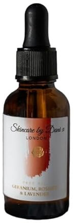 Lavender, Geranium & Rosehip Essential Oil - Luxurious Hydrating Facial Oil – to Reduce Fine Lines and Wrinkles – Natural, Organic Oil for Face