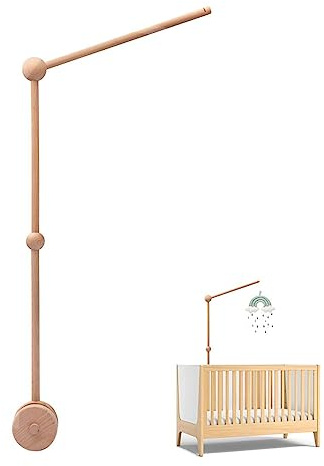 låt oss göra baby mobil spjälsängshållare, träfäste för mobil upphängning, barnsäng fastsättning för barnkammare dekor montering säng klockhållare