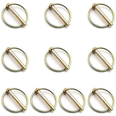 GOIYZTTR 10 Stück Klappsplinte Lynch Pin Klappsplinte mit Ring 42mm x 48mm Karbonstahl Anhänger Schloss Pin für Bauernhof-Traktoren