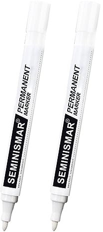 SEMINISMAR Marqueur de pneu de voiture, marqueur imperméable à l'eau, marqueur de stylo de peinture blanc imperméable à l'eau, marqueur permanent pneu Paint Pen DIY marqueur de pneu,blanc, 2pcs