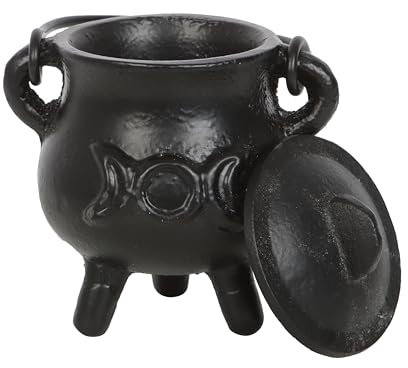 Something Different Wholesale Pequeña caldera de hierro fundido Reino Unido pentagrama para rituales Altar Caldera para la Luna Proverbios Herramienta de lavado de caldera de agua Reino Unido