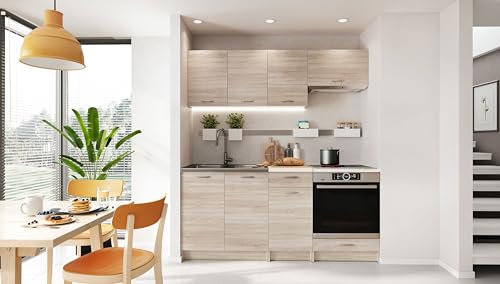 Genérico Muebles de Cocina Completa Color Madera Sonoma 180 cms Encimera incluida ref-27