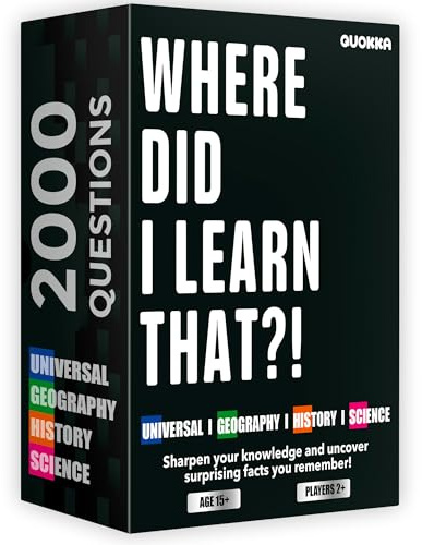 Trivia Card Games for Adults with 2000 Questions – Party Board Games for Adults, Teens&Families – Trivia Cards with Answers in Geography, History, Science, and General Knowledge for Family Game Night