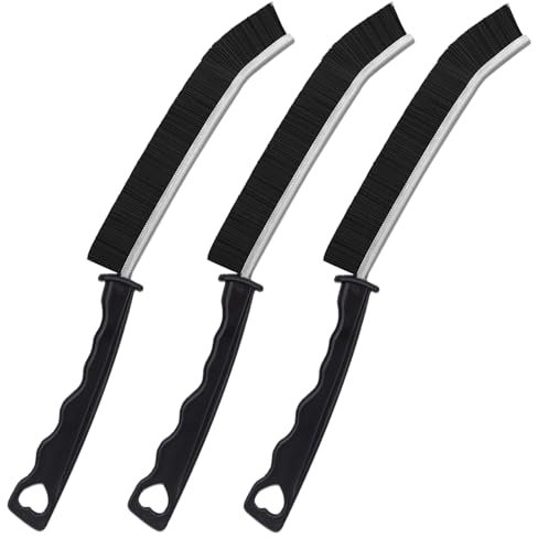 3uds Cepillo para Limpieza de Grieta,Cepillo de Limpieza de Grietas de Cerdas Duras,Cepillo Juntas Limpieza Hogar,Cepillo de Limpieza de Huecos,para Azulejos de Baño de Cocina-Negro