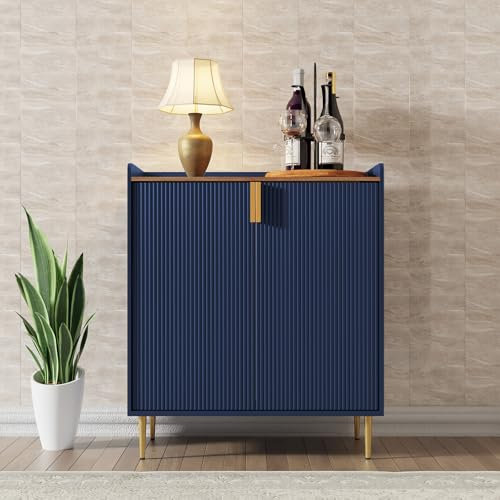 HOLTICO Weinschrank mit Weinregalen für 9 Flaschen, Barschrank Moderne Kaffeetresen-Schrank, Alkoholschrank Flaschenregal Holz, Sideboard-Buffetschrank für Küche, Esszimmer, Wohnzimmer