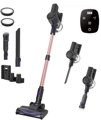 Vexilar Aspiradora sin Cable V8PRO 35KPa,Aspiradora 3-en-1 Autonomía 40 Mins, Escoba Aspiradora sin Cable Potente Succión,Aspirador Vertical para Pelo de Mascotas/Alfombra/Suelo/Coche