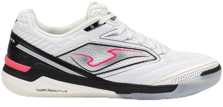 Joma Chaussures de Football en Salle, 37-45, Amortissement et stabilité pour Jeu intérieur, Blanc et Noir, Blanc/Noir, 45 EU