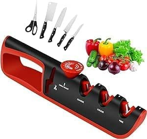 Aiguiseur de couteaux avec aiguiseur de ciseaux - Bouton d'angle réglable Aiguiseur de couteaux professionnel polyvalent pour le polissage, la restauration des couteaux et des ciseaux