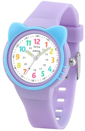 Juboos Kinderuhr Madchen, Armbanduhr Mädchen Junge Zeit Lernen Wasserdicht 3ATM,Uhr Kinder Analog 5-15