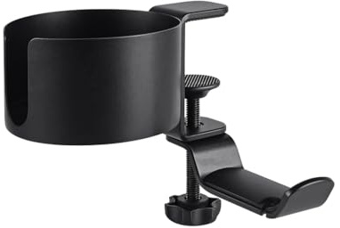 Zambuph Soporte para Auriculares 2 en 1 de aleación de Aluminio para Montaje en Escritorio, Colgador Taza Giratorio 360 Grados con Estilo Desmontable para el hogar y la Oficina