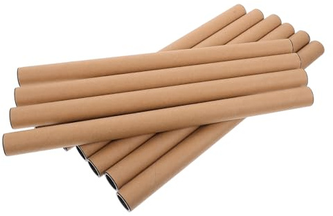 Générique Lot de 10 Tubes en Carton Rigide pour Affiches et Œuvres d'Art, Tubes de Rangement en Papier Kraft Protection ABS, Diamètre 2,5 CM, Longueur 40 CM, pour Envoi Postal et Stockage