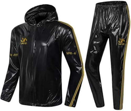 VIPER Sauna Suit for Weight loss Sweat Suit Fitness Training Boxing Martial Arts Yoga Workout with Hoodie 100% PVC L