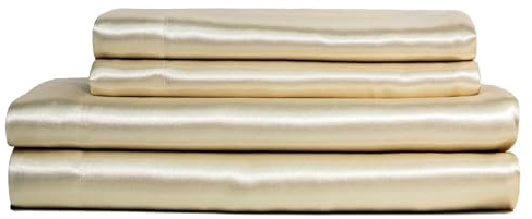 Baltic Linen Satin Luxury Sheet Set Full Ivory 4-Piece Set