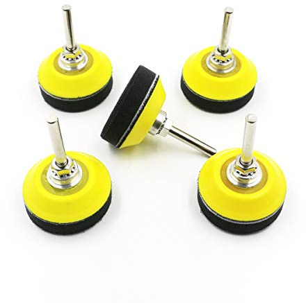 Tanzfrosch 2 Inch (50mm) Hook and Loop Sanding Pad for Sanding Discs with 1/4 Inches Shank Drill Attachment and Soft Foam Layer Buffering Pad, 5 Pack