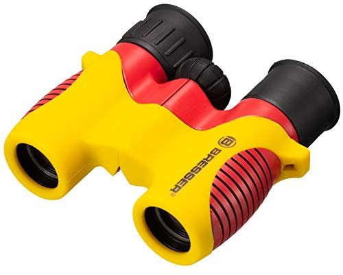 Bresser Junior Kinderfernglas 6x21 Schwarz-Rot-Gold mit gummierter Oberfläche, Dioptrienausgleich, Mitteltrieb und Trageschlaufe 8810625