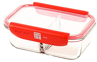 mastrad - Boîte de Conservation Alimentaire Connectée Stor'Eat - Verre Borosilicate Résistant - Sans BPA - Compartimentée - 1000 ml