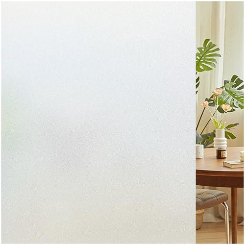 Lifetree Frosted Window Film Privacy Opaque Glass Film for Glass Windows Non-Adhesive Static Cling Frosting Film for Home and Office 115x200 cm