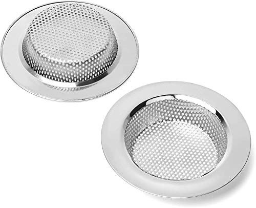 Qinglele Filtre évier Cuisine, Filtre à évier en Acier Inoxydable, Grille pour evier Cuisine, Plus épais, diamètre extérieur 112 mm / 4,4 Pouces(Grande Taille)