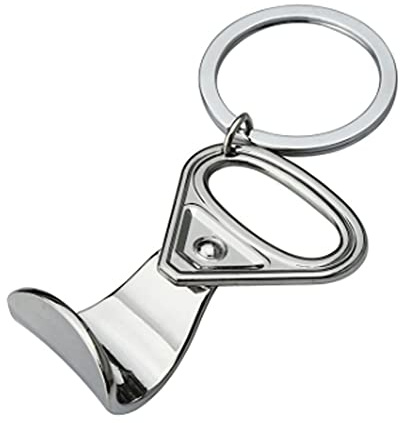 ARFUKA Bottle Opener Keyring Pull Ring Shaped Soda Beer Bottle Opener Keychain Beverage Bottle Opener Key Ring, Women Men Gift for Christmas and Birthday Silver