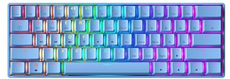 Teclado mecánico para videojuegos GK61s - 61 teclas multicolor, con iluminación LED RGB, alámbrico, programable para PC o Mac gamer, ( Gateron mecánico negro , azul )