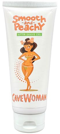 CaveWoman Smooth & Peachy After Shave Gel for Women (90mL) - Post-Shave Protection Soothing Moisturizer with Tea Tree Oil, Aloe Vera Extract, and Peach Essence