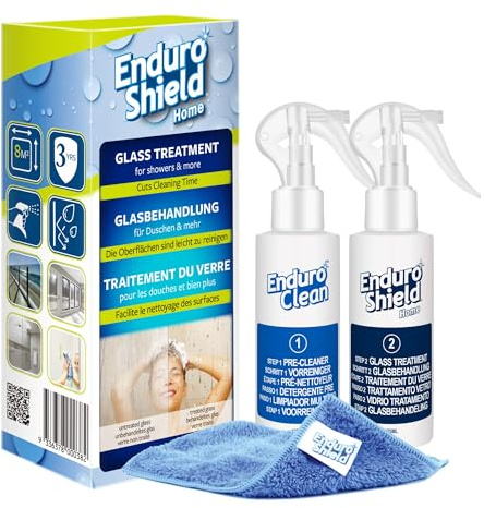 EnduroShield Glass Treatment Kit - Advanced Protection for Glass Surfaces - Repels Soap Scum, Grime & Dirt Without Harsh Chemicals - 4.2 fl oz