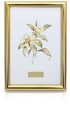 Andiker Marco de fotos de 6 x 4 pulgadas, marco de fotos estable de aleación de aluminio con paspartú y decoración de mesa transparente para cumpleaños, bodas y fiestas (dorado)