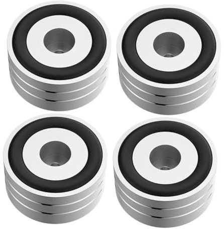 HOMOCONO 4 Pièces Pieds D'isolation en Aluminium Antidérapants avec Anneaux en Caoutchouc Réducteurs De Vibrations pour Enceintes