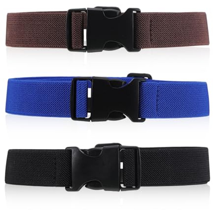 wlertcop 3 Pieces Kids Belt Toddler Elastic Stretch Belts Adjustable Uniform Belt with Plastic Clip Buckle for Child Boys Girls (1-15 Years)