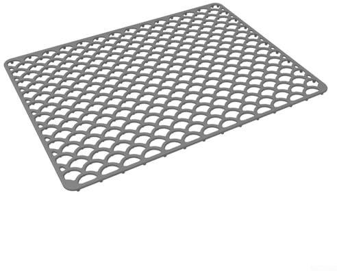 Opatiny Tapis d'évier en silicone, grille de protection pour évier de cuisine pour le fond de l'évier central, qualité alimentaire, résistant à la chaleur, passe au lave-vaisselle, gris