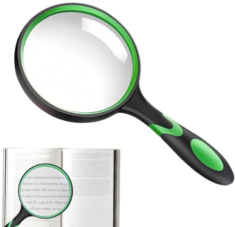 Androxeda Loupe À Main 50 Mm en Verre Véritable, Miroir Grossissant Incassable, pour Livres Scientifiques, Journaux, Lecture, Insectes, Passe-Temps, Observation De Qualité Supérieure