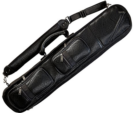 Lucasi LC3 4x8 4B8S Black Leatherette Soft Pool Cue Case with Large Pockets