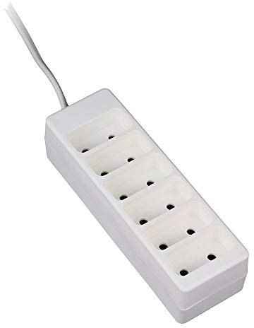 Bloc 6 Prises 2P 6A - Blanc - Zenitech