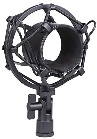 Koolertron Universal 50MM Microphone Shock Mount Studio Shock Mount with Locking Knob,48MM-54MM Diameter Condenser Mic Shock Mount for Most Large Diaphragm Condenser Microphones (Black)