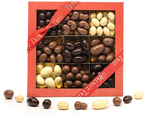 Walnut Tree – Gourmet Assorted Nuts Gift, Covered in Caramel, Milk, White & Dark Chocolate – Hand Packed – Great Taste Award Winner – Luxury Gift Selection, Birthday, Anniversary, 750g