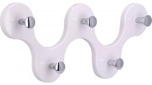 SIRO Hakenleiste Idar-Oberstein, Design, Modern, Kunststoff - Druckguss weiß chrom glänzend, 248 mm x 30 mm x 103 mm, LA 100 x 2 mm, 01047-248K60ZN1V1K