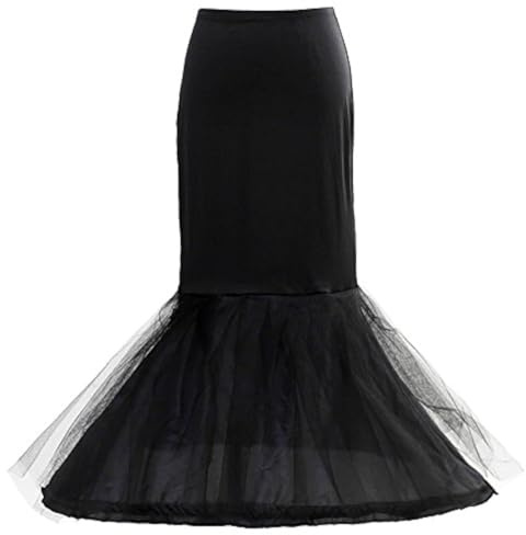 HIMRY Fishtail KXB-0020 - Enagua de Sirena, 1 Anillo Ajustable, Talla única, Talla 34 hasta Talla 44, Color Negro, Negro, Talla única