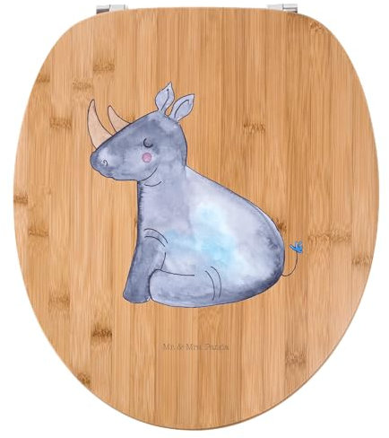 Mr. & Mrs. Panda Motiv WC Sitz Einhorn Nashorn - Geschenk, witzig, Klobrille, Einhorn Deko, lustig, Unicorn, Toilettendeckel, WC-Sitz, Toilette,