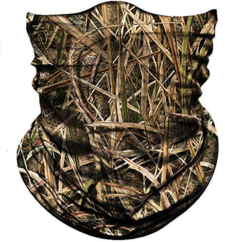 Obacle Camo Half Face Mask for Hunting Sun Dust Wind Protection - Durable Camo Headband For Men Women, Seamless Lightweight Thin Breathable Mask for Outdoor Sports (Grass Withered Light Brown)